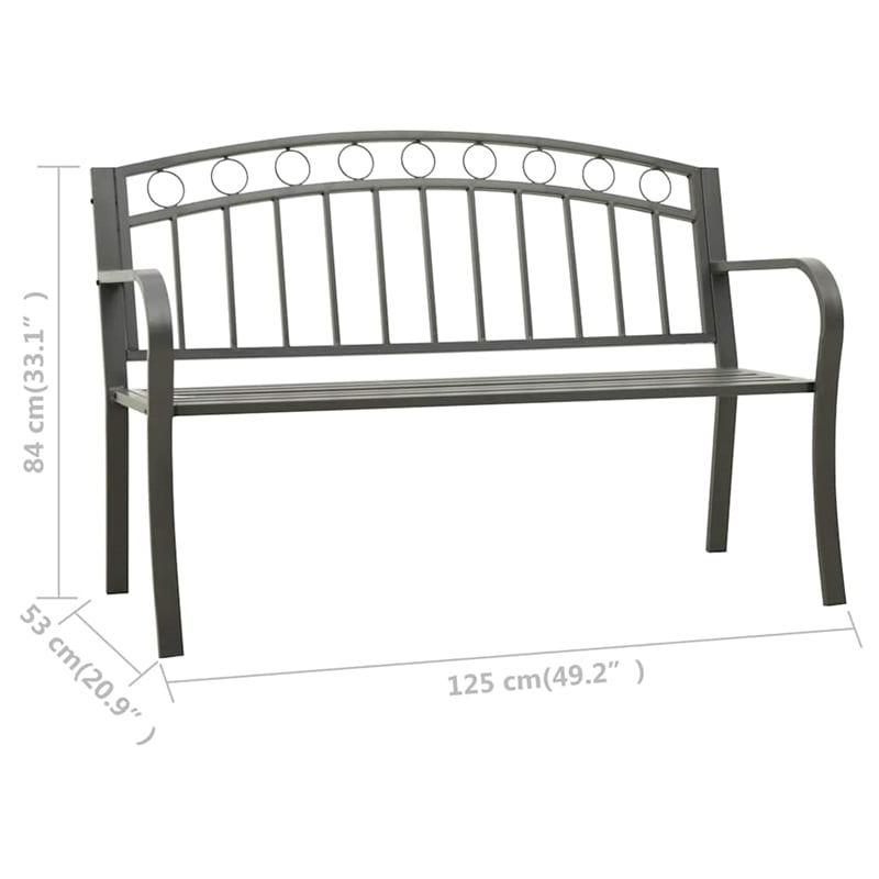 vidaXL Patio Bench 49.2