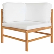vidaXL 2-seater Patio Bench with Cream Cushions Solid Teak Wood