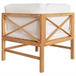 vidaXL 2-seater Patio Bench with Cream Cushions Solid Teak Wood