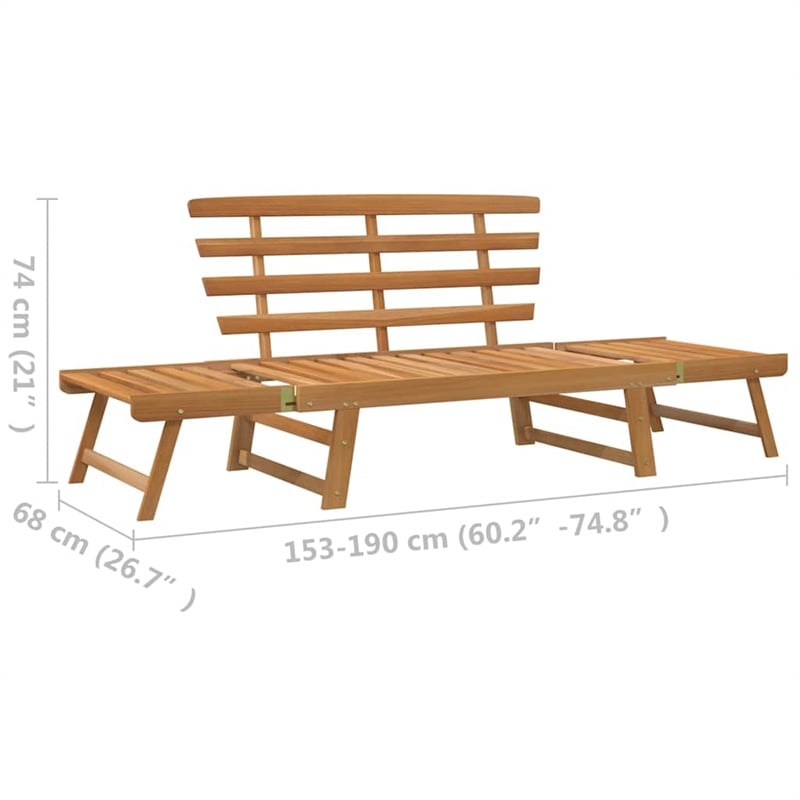 vidaXL Patio Bench 2-in-1 74.8