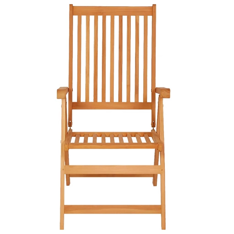 vidaXL Patio Chairs 2 pcs with Black Cushions Solid Teak Wood