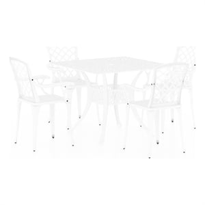 vidaXL 5 Piece Bistro Set Cast Aluminum White