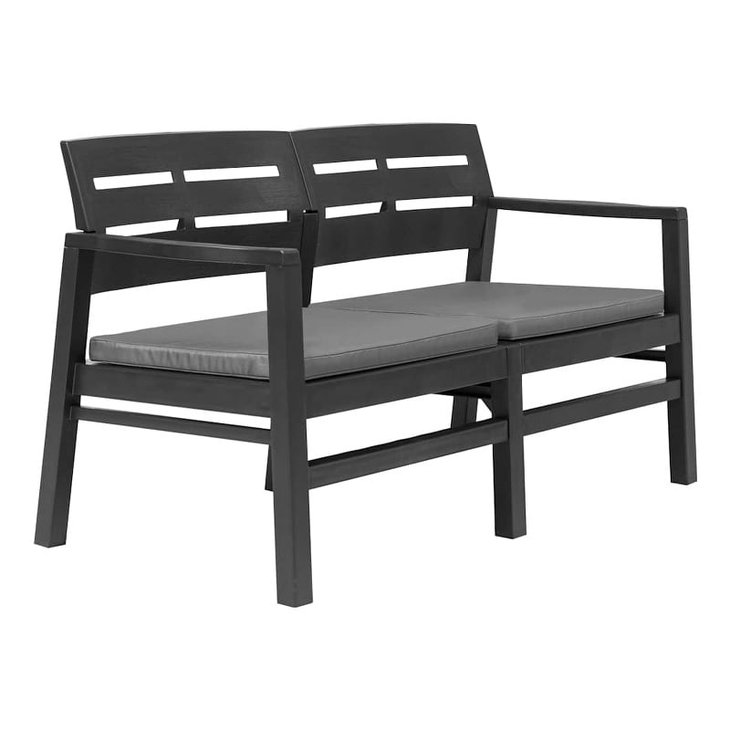 vidaXL 2-Seater Patio Bench with Cushions 52.4