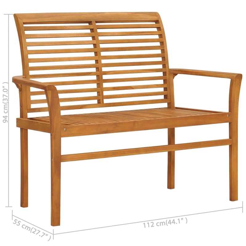 vidaXL Patio Bench with Green Cushion 44.1