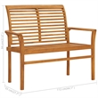 vidaXL Patio Bench with Green Cushion 44.1