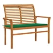 vidaXL Patio Bench with Green Cushion 44.1