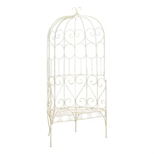 vidaXL Patio Bench 37.4&quot Iron Antique White