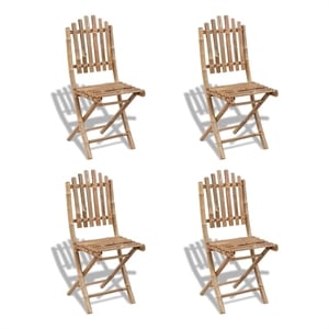 vidaXL Foldable Patio Chairs Bamboo 4 pcs