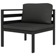vidaXL 3 Piece Patio Lounge Set with Cushions Aluminum Anthracite