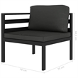 vidaXL 3 Piece Patio Lounge Set with Cushions Aluminum Anthracite