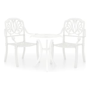 vidaXL 3 Piece Bistro Set Cast Aluminum White