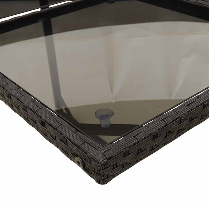 vidaxl garden dining set black rattan 28.7&quot h x 43.3&quot w x 41.7&quot d