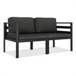 vidaXL 2 Piece Patio Sofa Set with Cushions Aluminum Anthracite