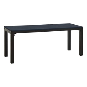 vidaXL Patio Bench 43.3&quot Steel and WPC Black