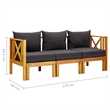 vidaXL 3-Seater Patio Bench with Cushions 70.5
