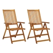 vidaXL Patio Reclining Chairs 2 pcs Solid Acacia Wood