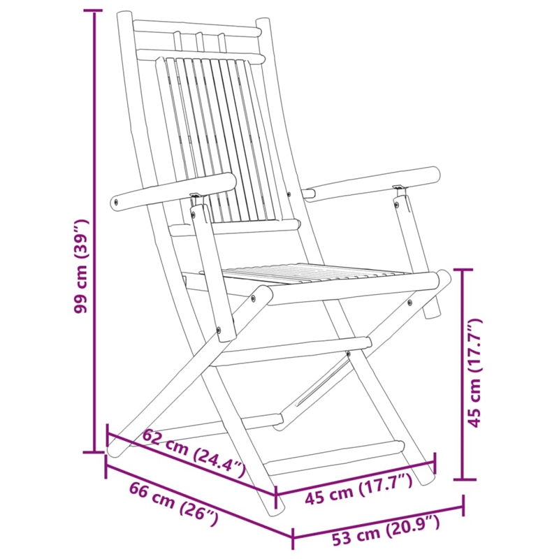 vidaXL Folding Patio Chairs 8 pcs 20.9