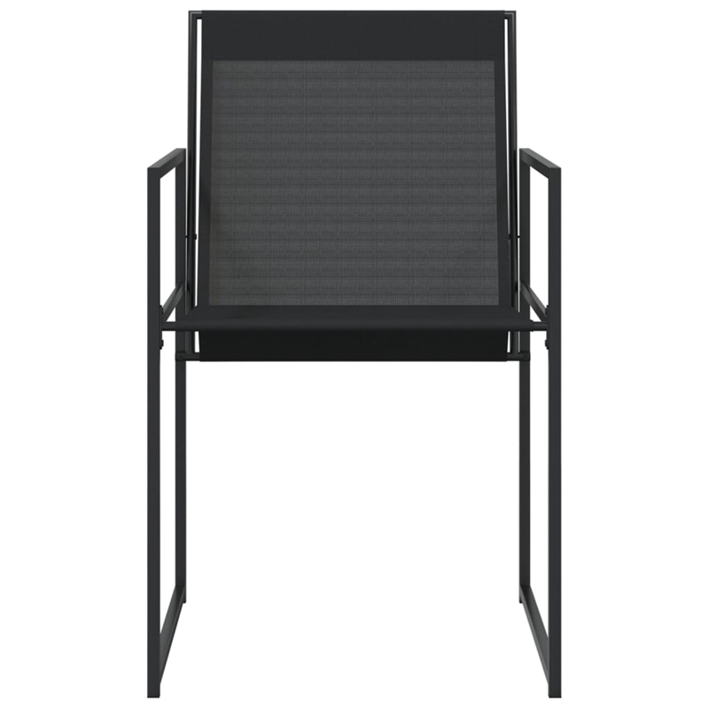 vidaXL Patio Chairs 4 pcs Black Steel and Textilene