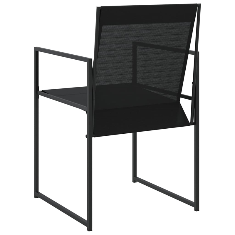 vidaXL Patio Chairs 4 pcs Black Steel and Textilene