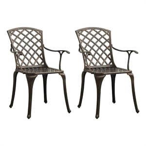 vidaXL Patio Chairs 2 pcs Cast Aluminum Bronze