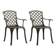 vidaXL Patio Chairs 2 pcs Cast Aluminum Bronze