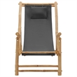 vidaXL Deck Chair Bamboo and Canvas Dark Gray