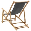 vidaXL Deck Chair Bamboo and Canvas Dark Gray