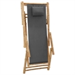 vidaXL Deck Chair Bamboo and Canvas Dark Gray