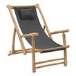 vidaXL Deck Chair Bamboo and Canvas Dark Gray