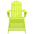vidaXL Patio Adirondack Chair with Ottoman Solid Fir Wood Green