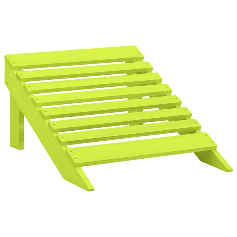 vidaXL Patio Adirondack Chair with Ottoman Solid Fir Wood Green