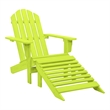 vidaXL Patio Adirondack Chair with Ottoman Solid Fir Wood Green