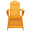 vidaXL Patio Adirondack Chair with Ottoman Solid Fir Wood Orange