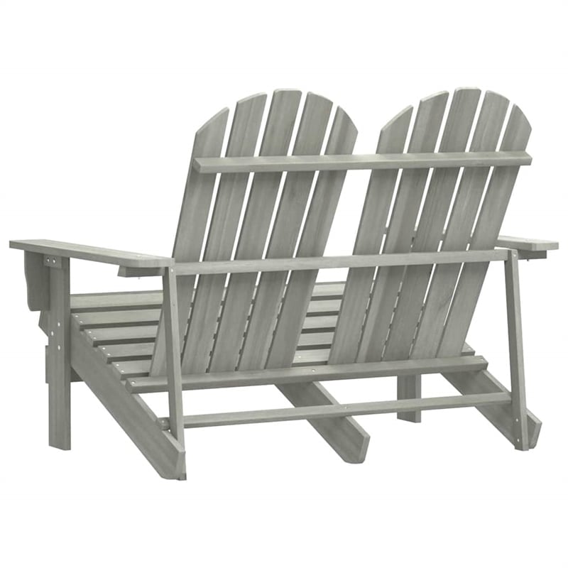 vidaXL 2-Seater Patio Adirondack Chair Solid Wood Fir Gray
