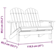 vidaXL 2-Seater Patio Adirondack Chair Solid Wood Fir Gray