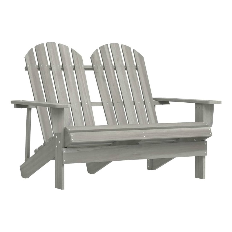 vidaXL 2-Seater Patio Adirondack Chair Solid Wood Fir Gray