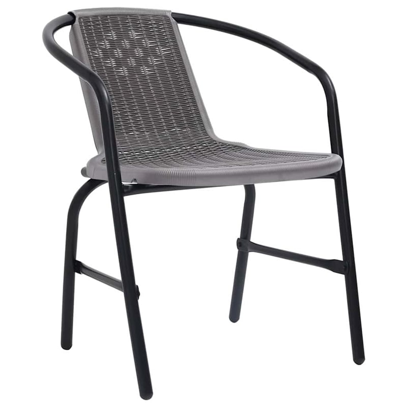 vidaXL Garden Chairs 4 pcs Plastic Rattan and Steel 242.5 lb