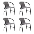 vidaXL Garden Chairs 4 pcs Plastic Rattan and Steel 242.5 lb