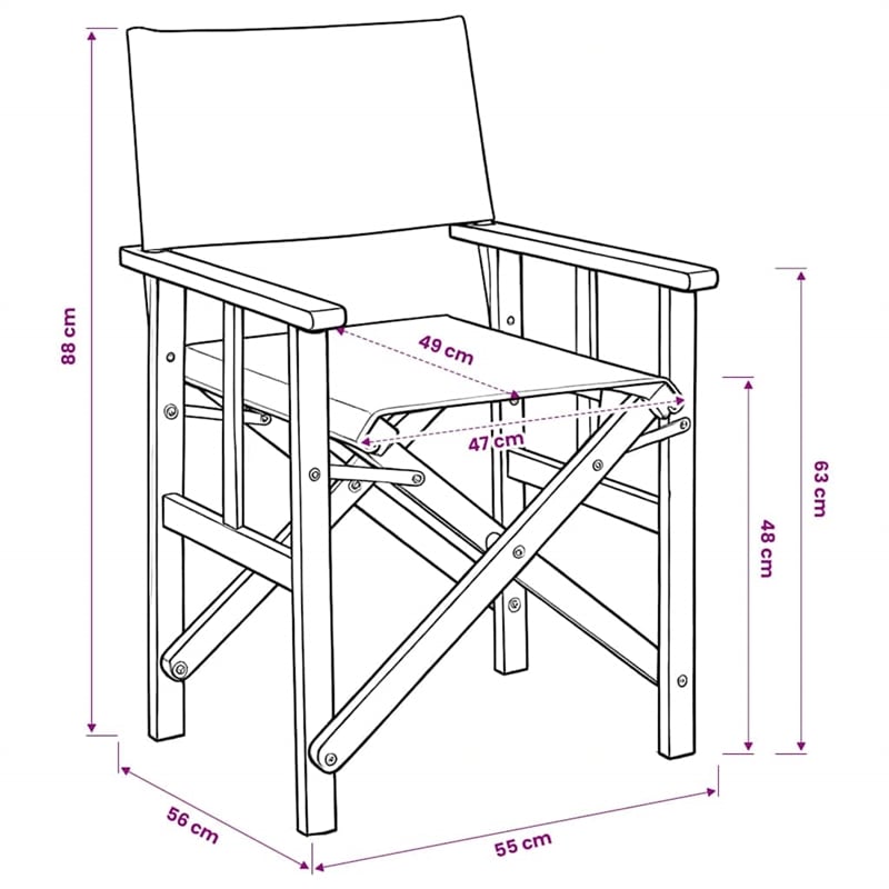 vidaXL Director's Chair Solid Acacia Wood