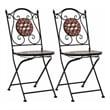 vidaXL Mosaic Bistro Chairs 2 pcs Brown Ceramic