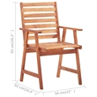 vidaXL Patio Dining Chairs 3 pcs with Cushions Solid Acacia Wood