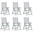 vidaXL Patio Reclining Chairs 6 pcs with Cushions Solid Acacia Wood
