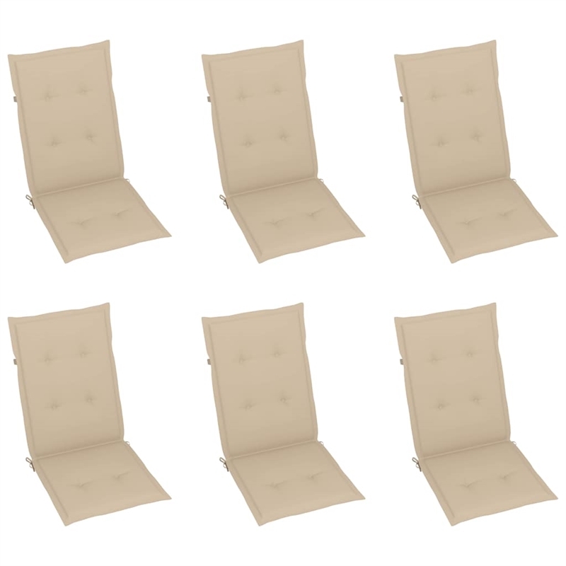 vidaXL Patio Reclining Chairs 6 pcs with Cushions Solid Acacia Wood