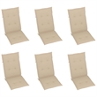 vidaXL Patio Reclining Chairs 6 pcs with Cushions Solid Acacia Wood