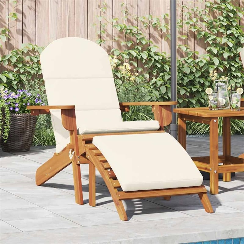 vidaXL Adirondack Patio Chair with Footrest Solid Wood Acacia