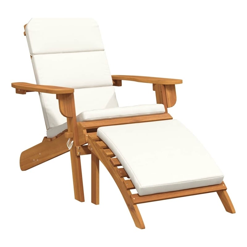 vidaXL Adirondack Patio Chair with Footrest Solid Wood Acacia