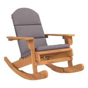 vidaXL Adirondack Rocking Chair with Cushions Solid Wood Acacia