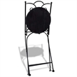 vidaXL Folding Bistro Chairs 2 pcs Ceramic Black and White