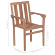 vidaXL Patio Chairs 2 pcs with Green Cushions Solid Teak Wood