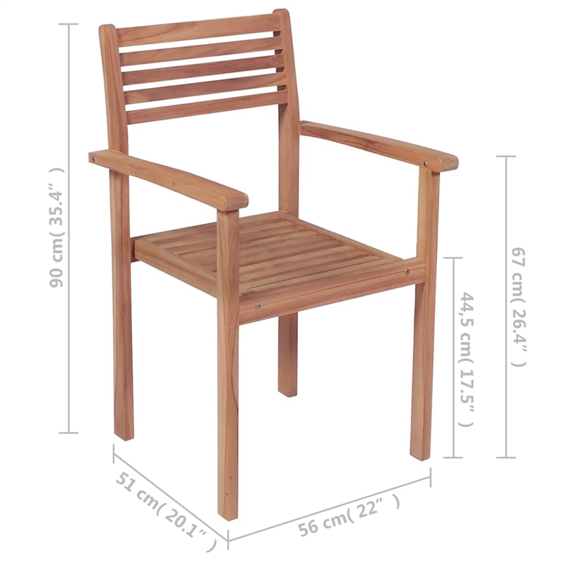 vidaXL Patio Chairs 4 pcs with Anthracite Cushions Solid Teak Wood